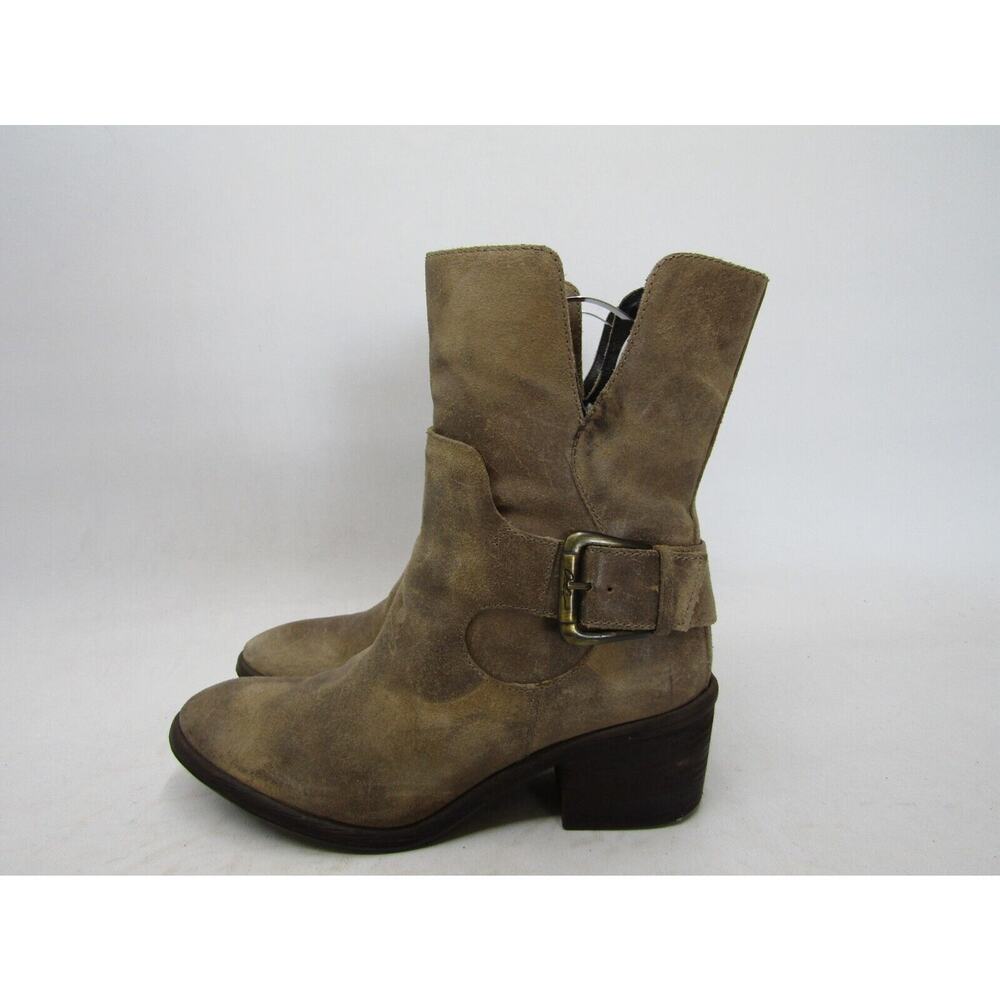 DONALD j PLINER Women Sz 6 M Brown Suede Buckle Ankle Fashion Boots Bootie